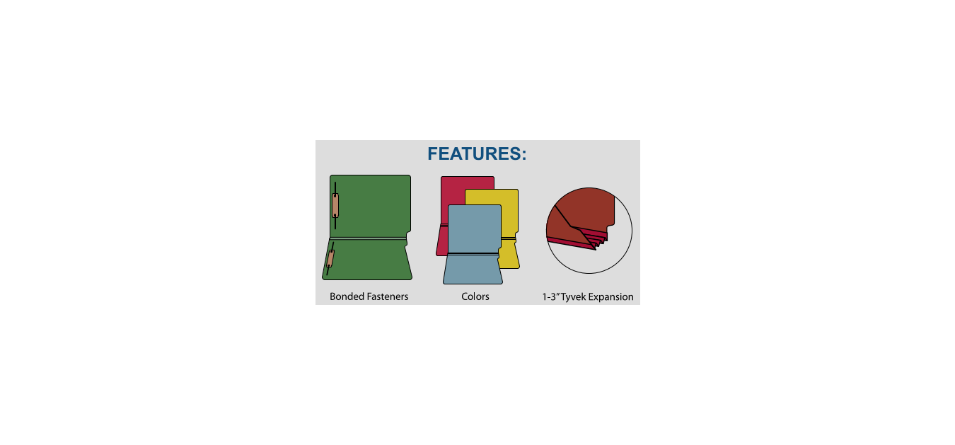 Classification Folders-End Tab-Colored Pressboard-2 DIV