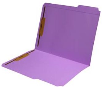 Top Tab File Folder 1/3 Cut Assorted 2 Ply Colored 2 Fasteners 1&3