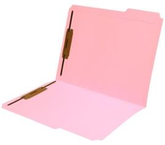 Top Tab File Folder 1/3 Cut Assorted 2 Ply Colored 2 Fasteners 1&3