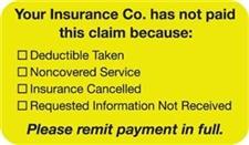 Insurance Patient Responsibility Label MAP2120