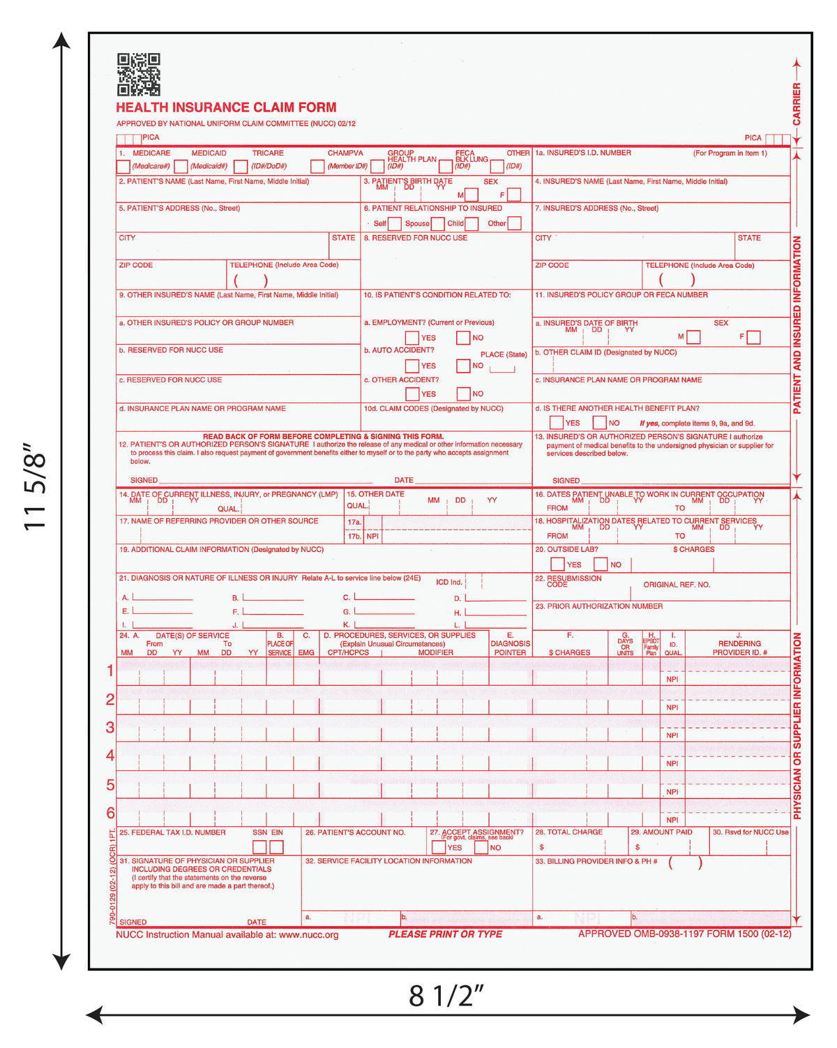 File Pay Claim HFCA / CMS 1500 Claim Forms – ISSI Filing