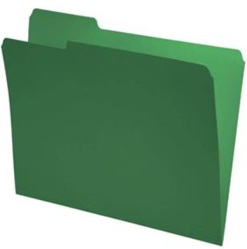 Top Tab File Folder 1/3 Cut Assorted Single Ply Colored