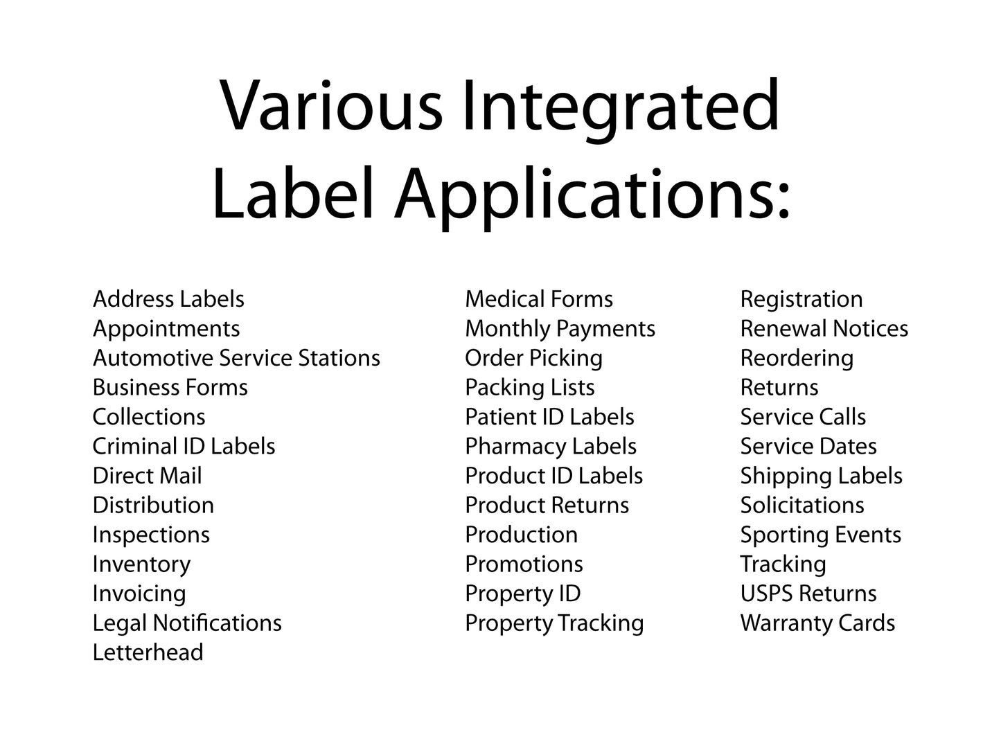 Integrated Label Forms