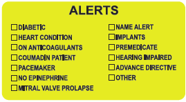 Medical Alert Label MAP3400