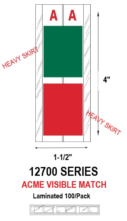 Alphabetic Color Code Label 4" Pack ACME 12700